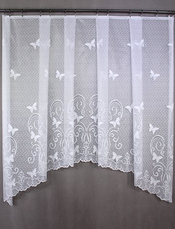 Oblouková záclona s motýlky 160 x 330 cm