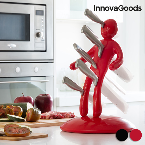 Sada Nožů se Stojanem Vudú InnovaGoods (6 částí) - Červený Sada Nožů se Stojanem Vudú InnovaGoods (6 částí) - Červený