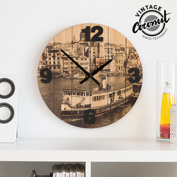 Nástěnné Hodiny Města Vintage Coconut Nástěnné Hodiny Města Vintage Coconut