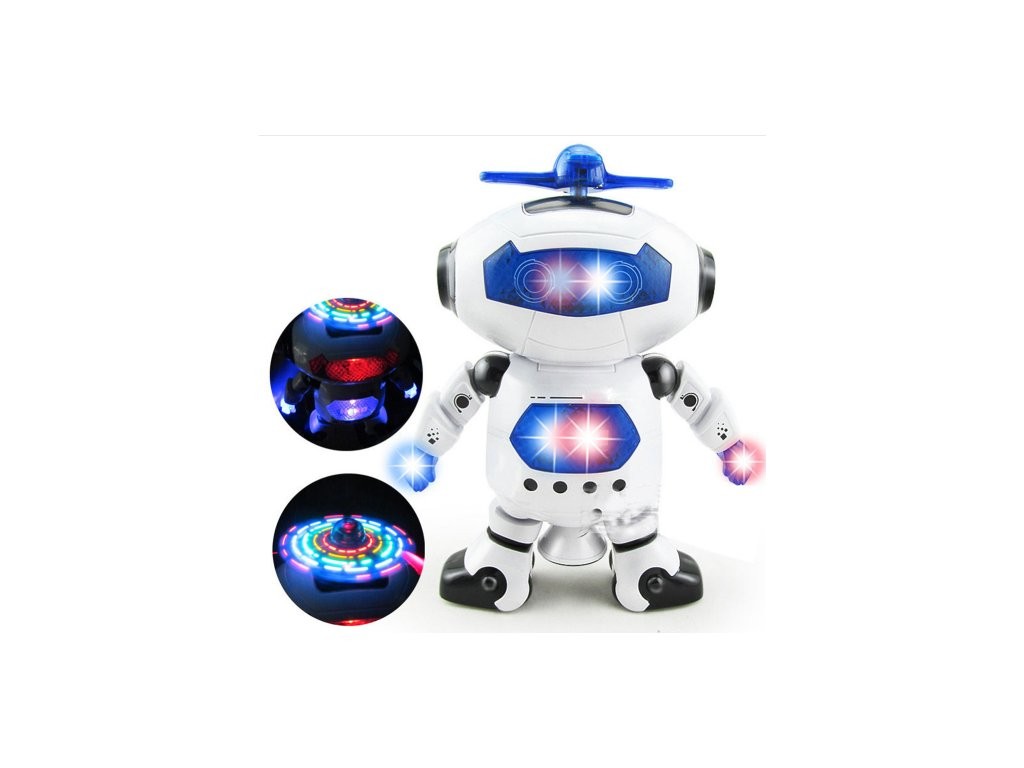Rotující DANCE ROBOT s taneční hudbou a osvětlením Rotující DANCE ROBOT s taneční hudbou a osvětlením