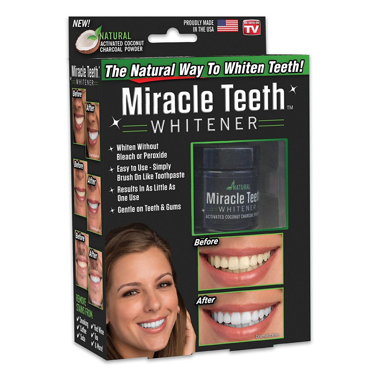 Miracle Teeth - uhlí pro bělení zubů Miracle Teeth - uhlí pro bělení zubů