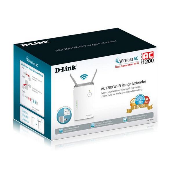WiFi Repeater D-Link DAP-1620 AC1200 10 / 100 / 1000 Mbps WiFi Repeater D-Link DAP-1620 AC1200 10 / 100 / 1000 Mbps