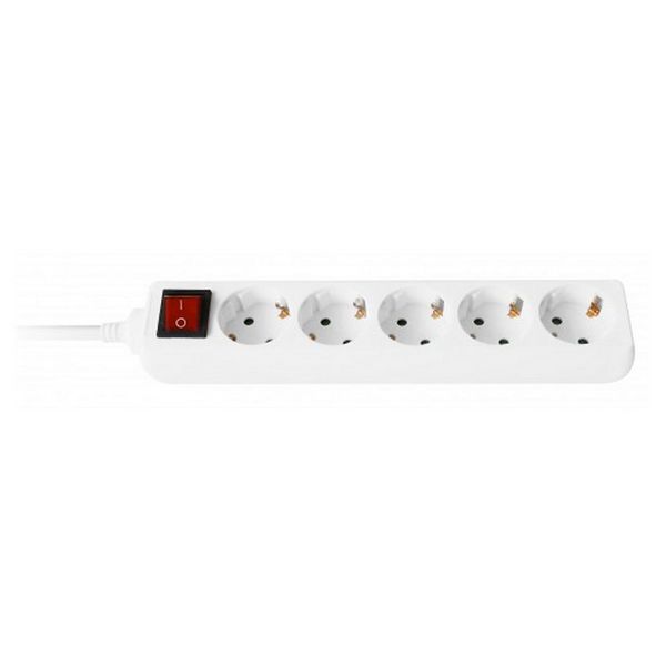 Prodlužovací Kabel s 5 Zásuvkami a Vypínačem Ewent EW3916 Schuko Bílý Prodlužovací Kabel s 5 Zásuvkami a Vypínačem Ewent EW3916 Schuko Bílý