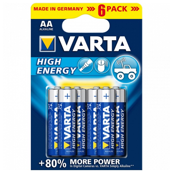 Alkalická baterie Varta 1,5 V AA High Energy (6 pcs) Modrý Alkalická baterie Varta 1,5 V AA High Energy (6 pcs) Modrý