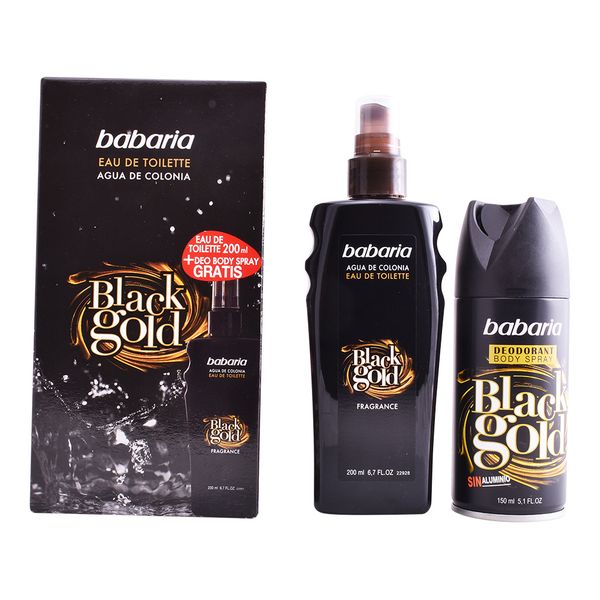 Souprava s pánským parfémem Black Gold Babaria (2 pcs) Souprava s pánským parfémem Black Gold Babaria (2 pcs)