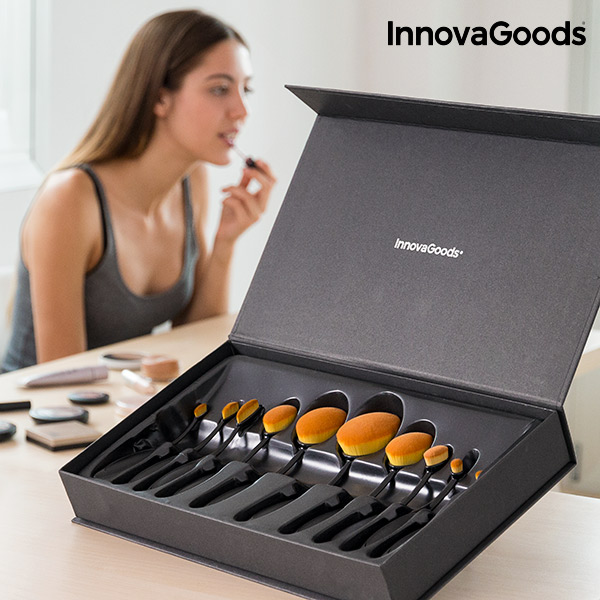 Profesionální Oválný Set Štětců na Líčení InnovaGoods (11 částí) Profesionální Oválný Set Štětců na Líčení InnovaGoods (11 částí)