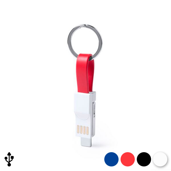 Klíčenka s kabelem Micro USB typu C a světelným kabelem 145969 - Modrý Klíčenka s kabelem Micro USB typu C a světelným kabelem 145969 - Modrý