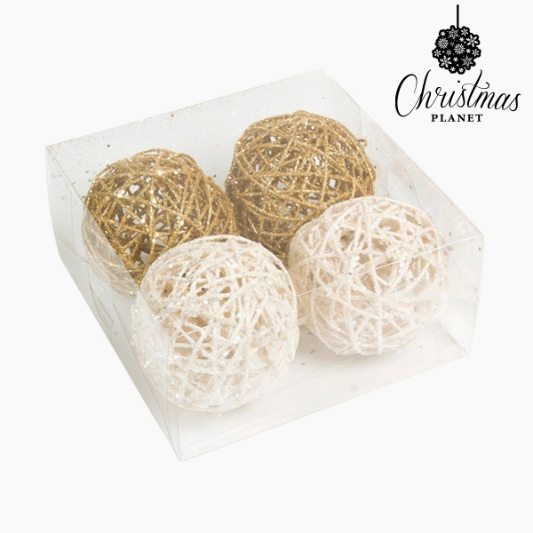 Vánoční koule Bílý Zlato (4 pcs) by Christmas Planet Vánoční koule Bílý Zlato (4 pcs) by Christmas Planet