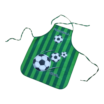 Dětská zástěra se zeleným fotbalovým motivem