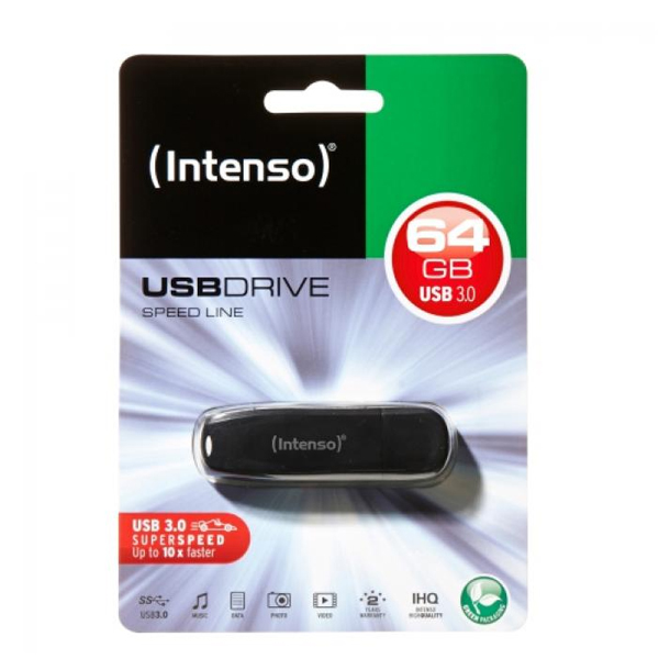 USB flash disk INTENSO 3533490 USB 3.0 64 GB Černý USB flash disk INTENSO 3533490 USB 3.0 64 GB Černý