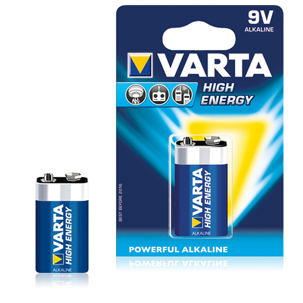 Alkalická baterie Varta 9 V 580 mAh High Energy Modrý Alkalická baterie Varta 9 V 580 mAh High Energy Modrý