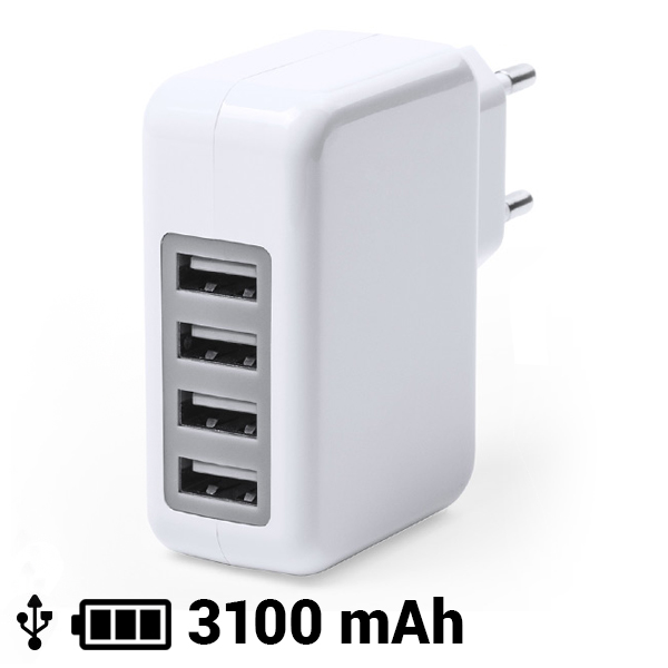 Nabíječka USB do zásuvky 3100 mAh 145162 - Bílý Nabíječka USB do zásuvky 3100 mAh 145162 - Bílý