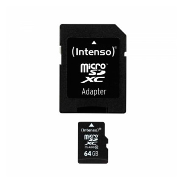 Paměťová karta Micro SD s adaptérem INTENSO 3413490 64 GB Třída 10 Paměťová karta Micro SD s adaptérem INTENSO 3413490 64 GB Třída 10