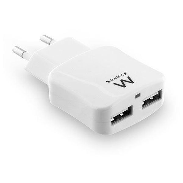 Stěnová nabíječka 2 v 1 Ewent EW1302 5V 2.4A 12W Stěnová nabíječka 2 v 1 Ewent EW1302 5V 2.4A 12W