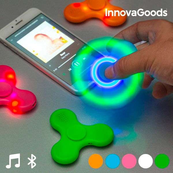 LED Spinner s Reproduktorem a Bluetooth InnovaGoods - Růžový LED Spinner s Reproduktorem a Bluetooth InnovaGoods - Růžový