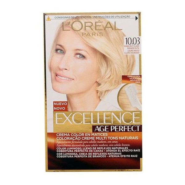 Trvalá barva proti stárnutí Excellence Age Perfect L'Oreal Expert Professionnel Zlatavá světlá blond Trvalá barva proti stárnutí Excellence Age Perfect L'Oreal Expert Professionnel Zlatavá světlá blond