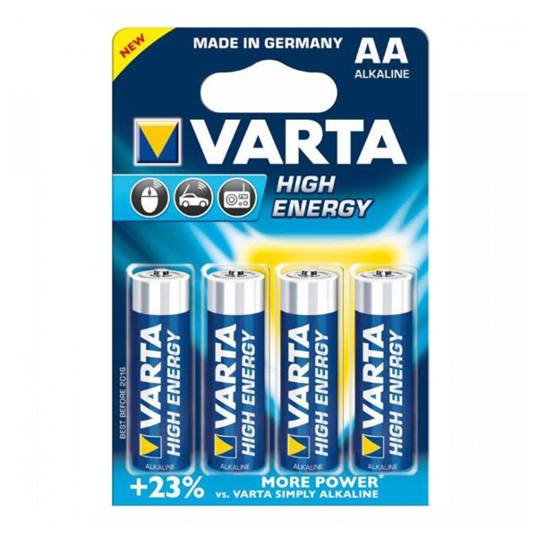 Alkalická baterie Varta 1,5 V 2930 mAh High Energy (4 pcs) Modrý Alkalická baterie Varta 1,5 V 2930 mAh High Energy (4 pcs) Modrý