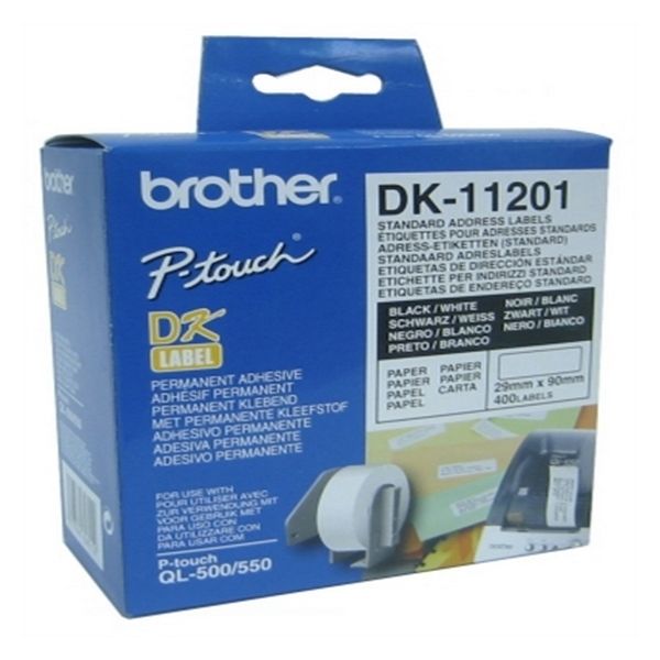 Štítky do Tiskárny Brother DK11201 29 x 90 mm Bílý Štítky do Tiskárny Brother DK11201 29 x 90 mm Bílý