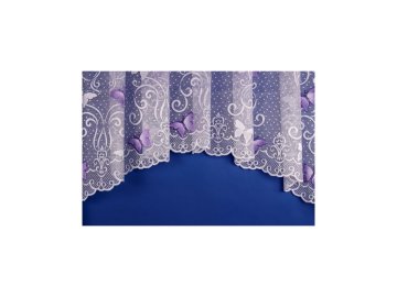 Záclona s barevným vzorem motýlků 160x300cm - fialová