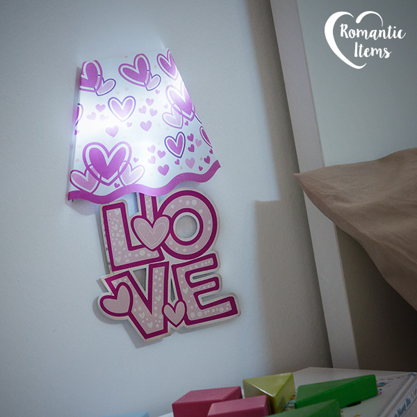 Samolepka na Stěnu s LED Srdíčka Romantic Items Samolepka na Stěnu s LED Srdíčka Romantic Items