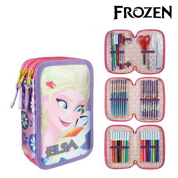 Trojité pouzdro na pera Frozen 8546 Fialová Trojité pouzdro na pera Frozen 8546 Fialová