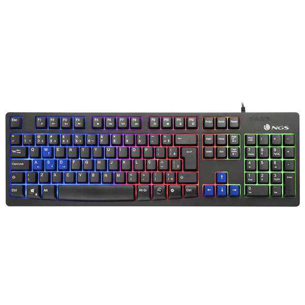 Herní klávesnice NGS GKX-300 PLUG&PLAY USB LED Multicolor Černý Herní klávesnice NGS GKX-300 PLUG&PLAY USB LED Multicolor Černý