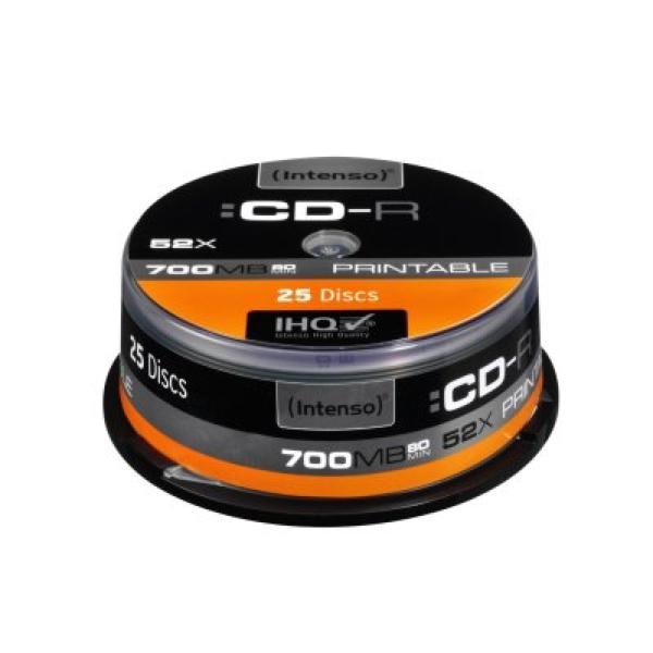 Potisknutelné CD-R INTENSO 1801124 52x 700 MB 25 pcs Potisknutelné CD-R INTENSO 1801124 52x 700 MB 25 pcs