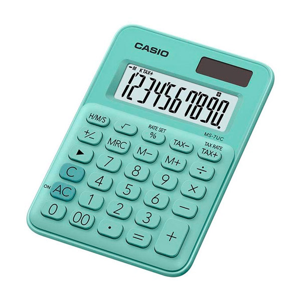 Kalkulačka Casio MS-7UC Zelená Kalkulačka Casio MS-7UC Zelená
