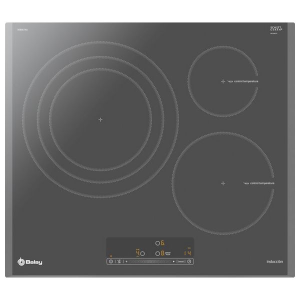 Indukční Plotýnka Balay 3EB967AU 60 cm Antracit (3 místo pro vaření) Indukční Plotýnka Balay 3EB967AU 60 cm Antracit (3 místo pro vaření)